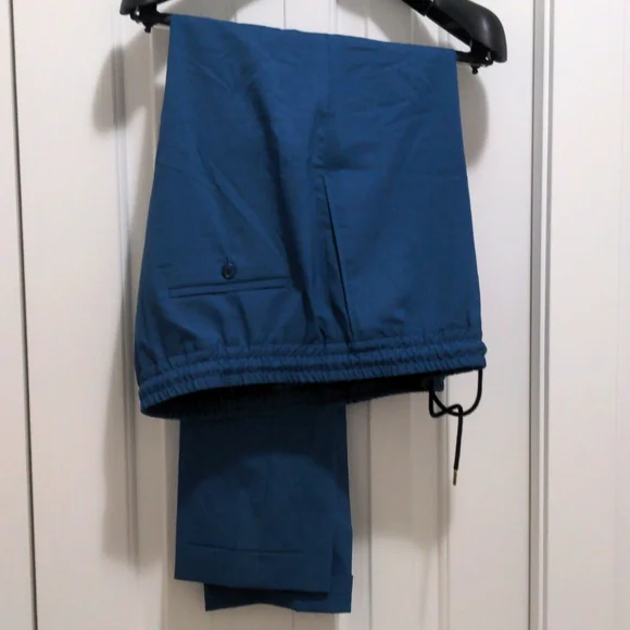 Paul Smith Green Turquoise Drawstring Trousers Pants Mens Size 34 Wool Blend NEW - Picture 4 of 6